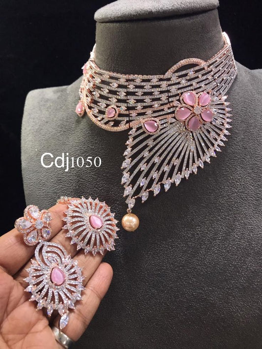 Apsara Aaliya Super Look Diamond Rose Necklace Set